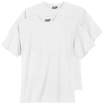 ADAMO Rundhalsshirt Übergrößen Weißes T-Shirt 2er Pack Marlon Adamo-Fashion