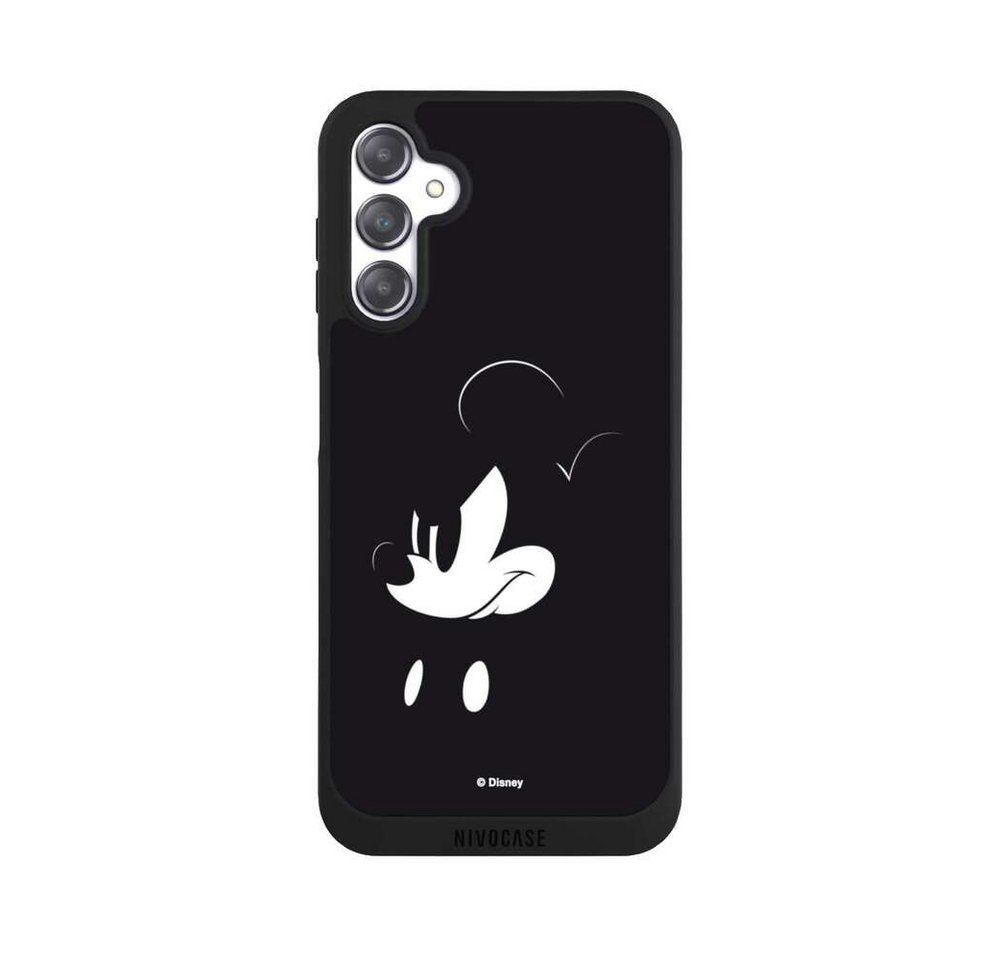 NIVOCASE Handyhülle Mickey Mouse Offizielles Lizenzprodukt Disney Mickey Mouse - Mad, Samsung Galaxy A14 5G Handyhülle Hülle NIVOpure Case Schwarz