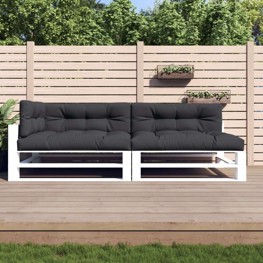 Gartenbank 5-tlg.,Bankauflage Dekokissen Sofa und Hocker DOTMALL Schwarz und Palettenkissen,für