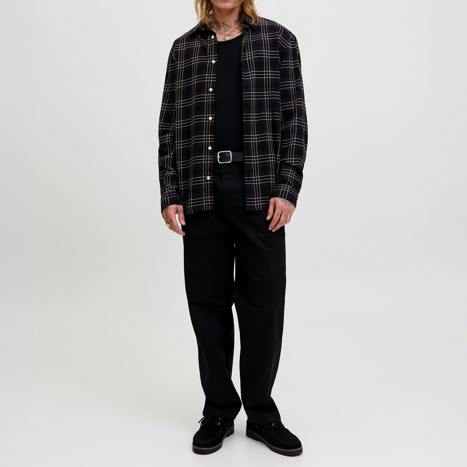 Jack & Jones Karohemd JORJOSHUA Flannel Check Shirt LS LN mit Knopfleiste