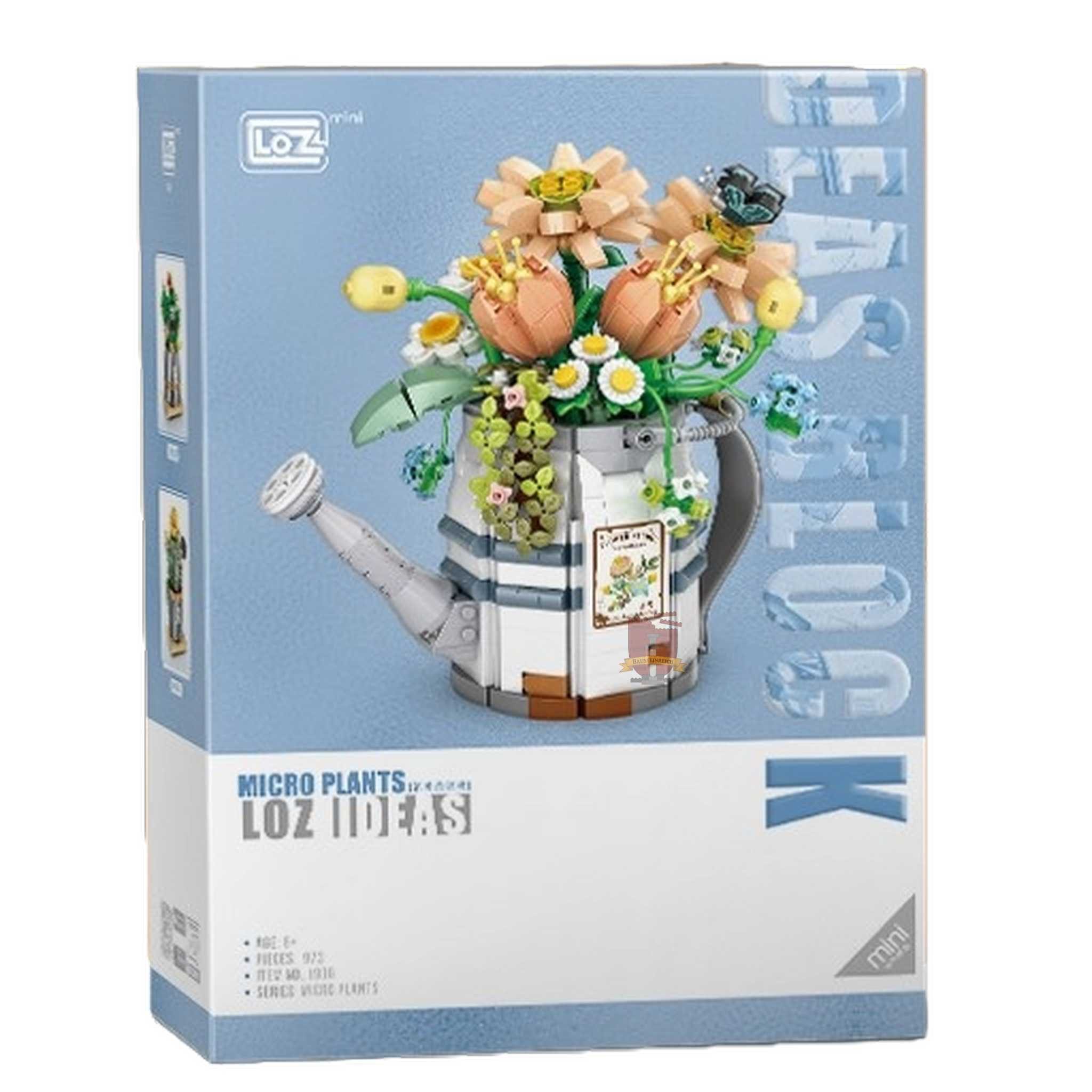 Loz 1936 - Gießkanne mit Blumen (LOZ) Spielbausteine
