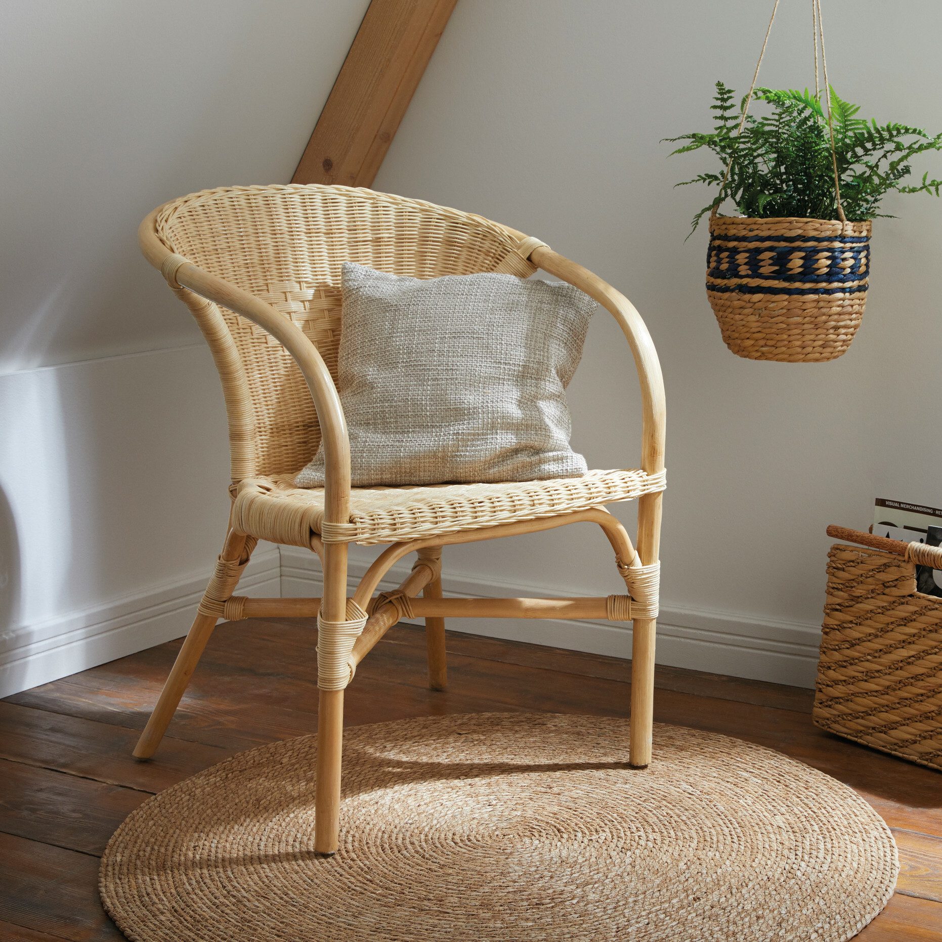 Dekoleidenschaft Rattanstuhl Rattansessel, natur lackiert, 4 günstig online kaufen