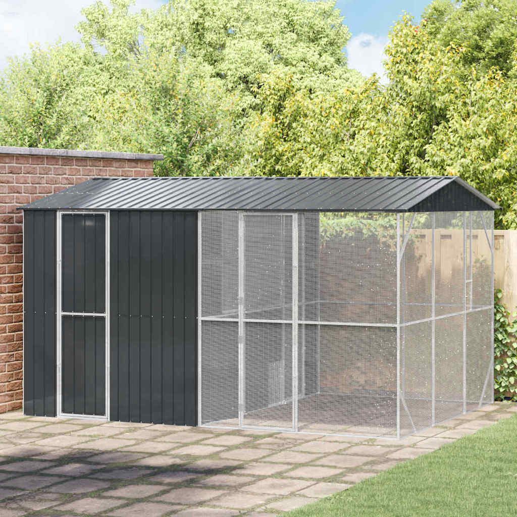 vidaXL Vogelkäfig vidaXL Vogelkäfig Anthrazit 430 x 310 x 247 cm Verzinkter Stahl