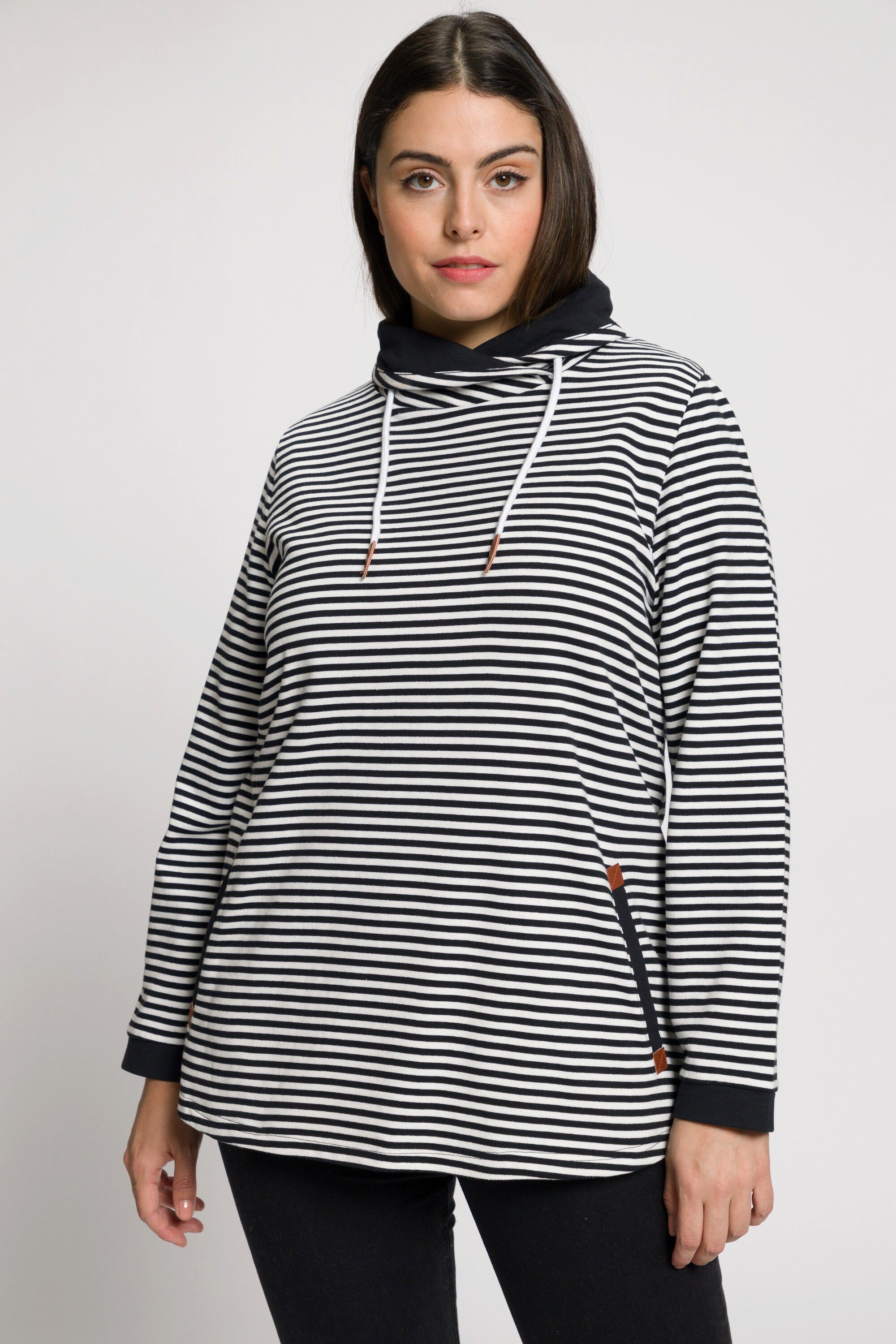 Ulla Popken Damen Sweatshirt Plus Size - Mit Dekorierter Kordel