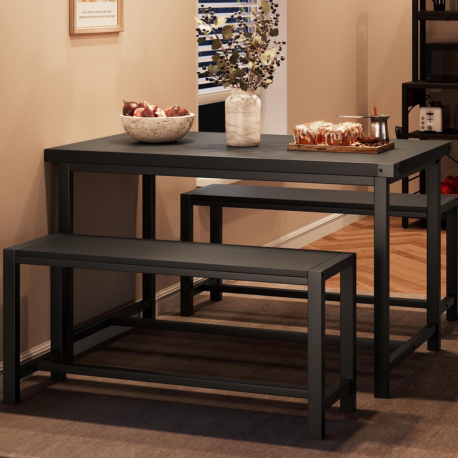 GarveeMore Essgruppe 3er-set, 3-tlg., esstisch mit 2 bänken günstig online kaufen