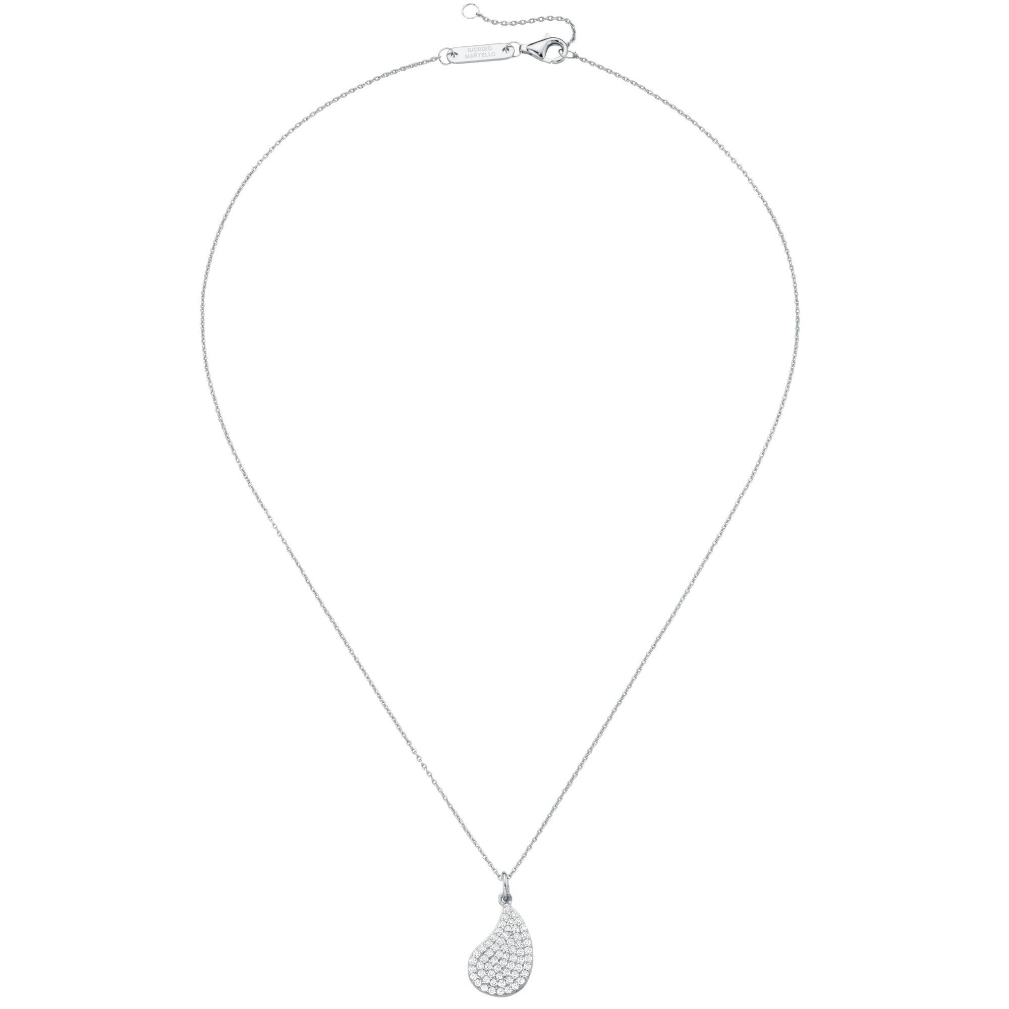 Kette mit Anhänger Anhänger Tropfen, mit Zirkonia, Silber 925