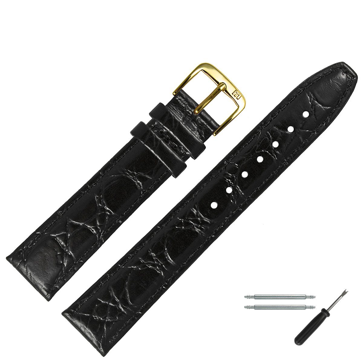 MARBURGER Uhrenarmband 14mm Leder Kroko (Caiman) Prägung günstig online kaufen