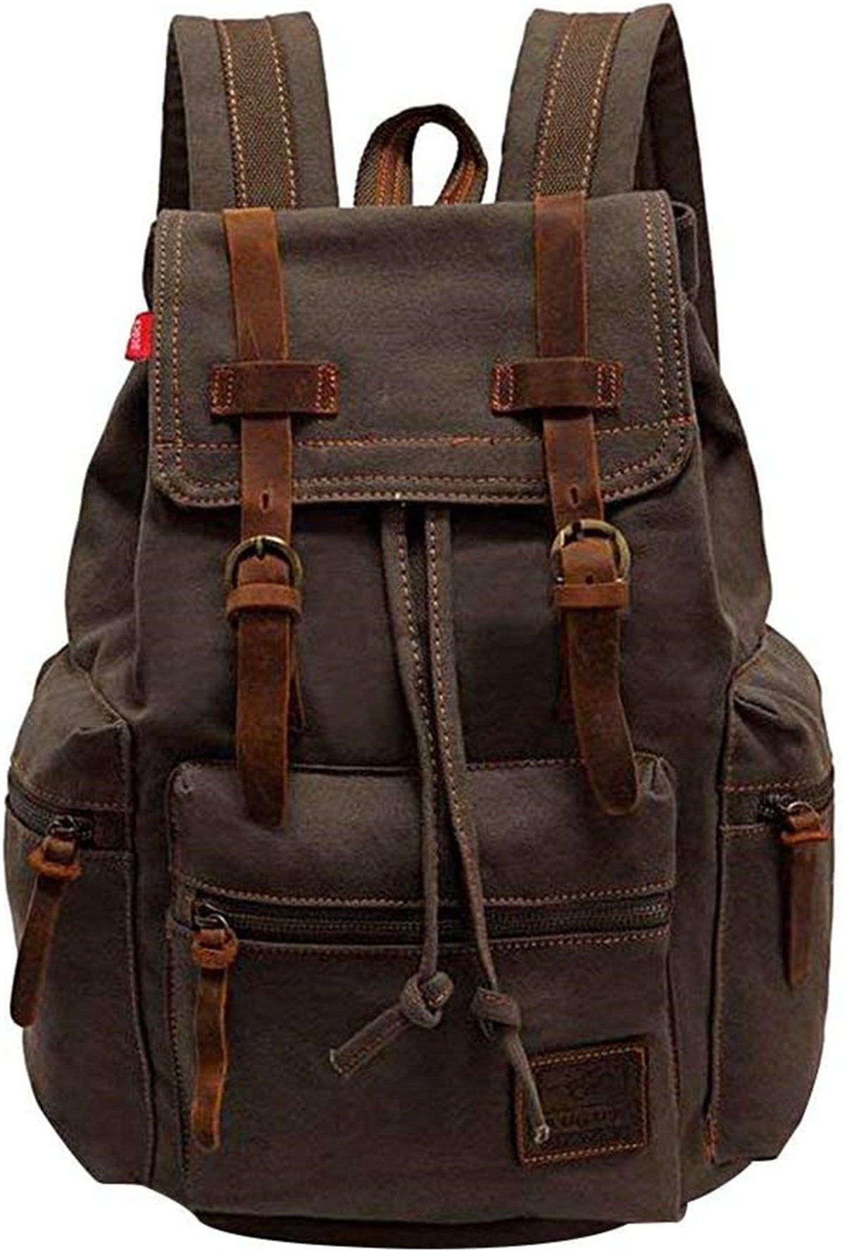XDeer Schulrucksack Retro Segeltuch Rucksack,Canvas Vintage Rucksack,Schulrucksack, 35 L Reisetasche Dauerhaft Schulterpackung für Herren Damen