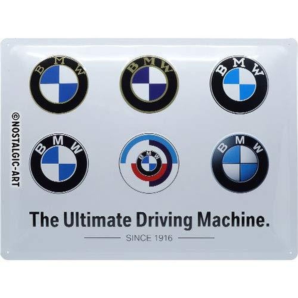 Nostalgic-Art Metallschild Blechschild 30 x 40 cm - BMW - BMW Logo Evolution