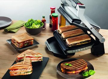 Tefal Kontaktgrill Kunststoff, Schwarz, Metallisch, 2000,00 W, Elektrogrill, 180° neigbare Platten, Temperaturregler, Grill Sandwich