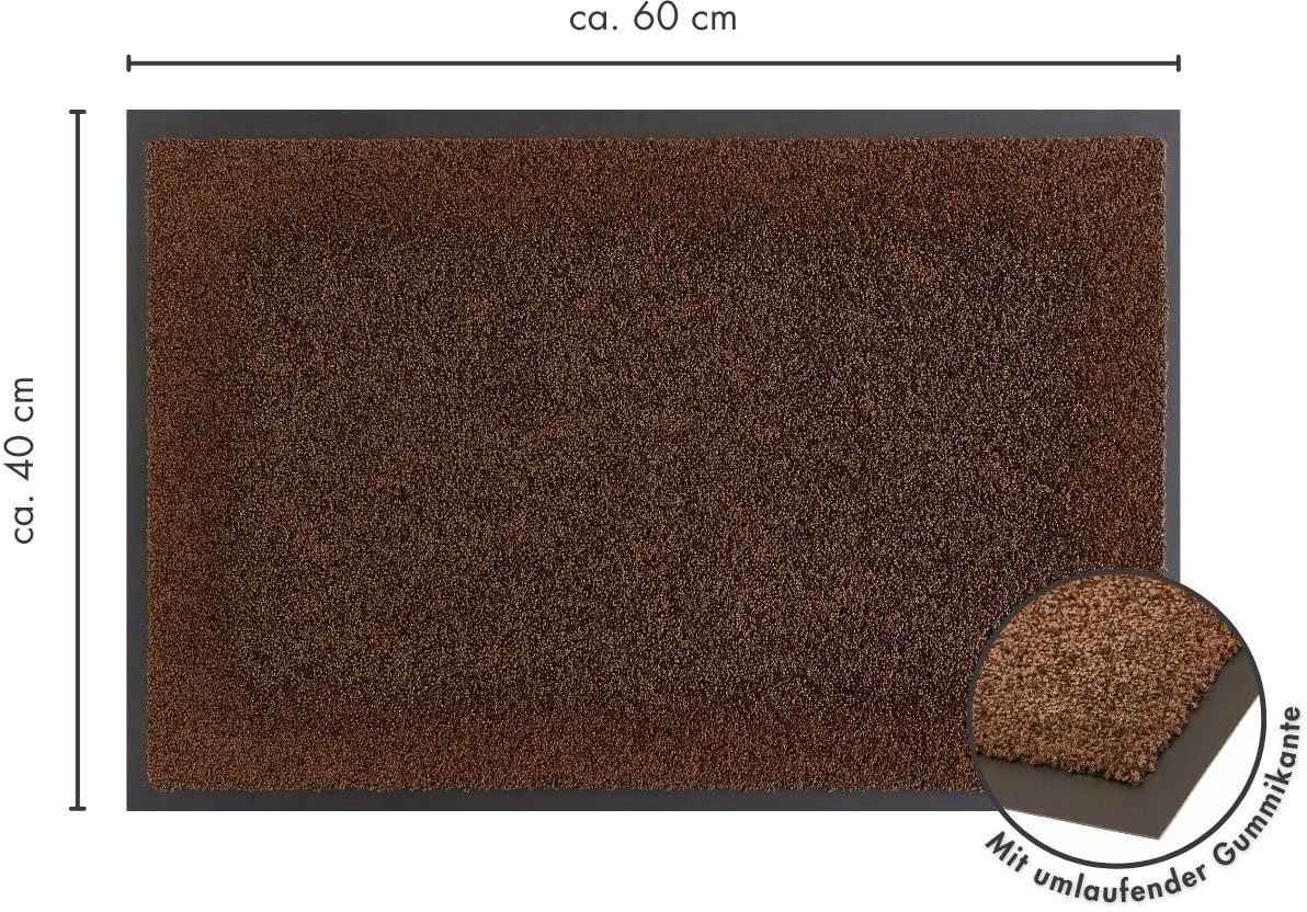 rechteckig, schoko Außenbereich überdachten Fußmatte 6 auch Höhe: Andiamo, für waschbar Schmutzfangmatte, Verdi, mm, geeignet,