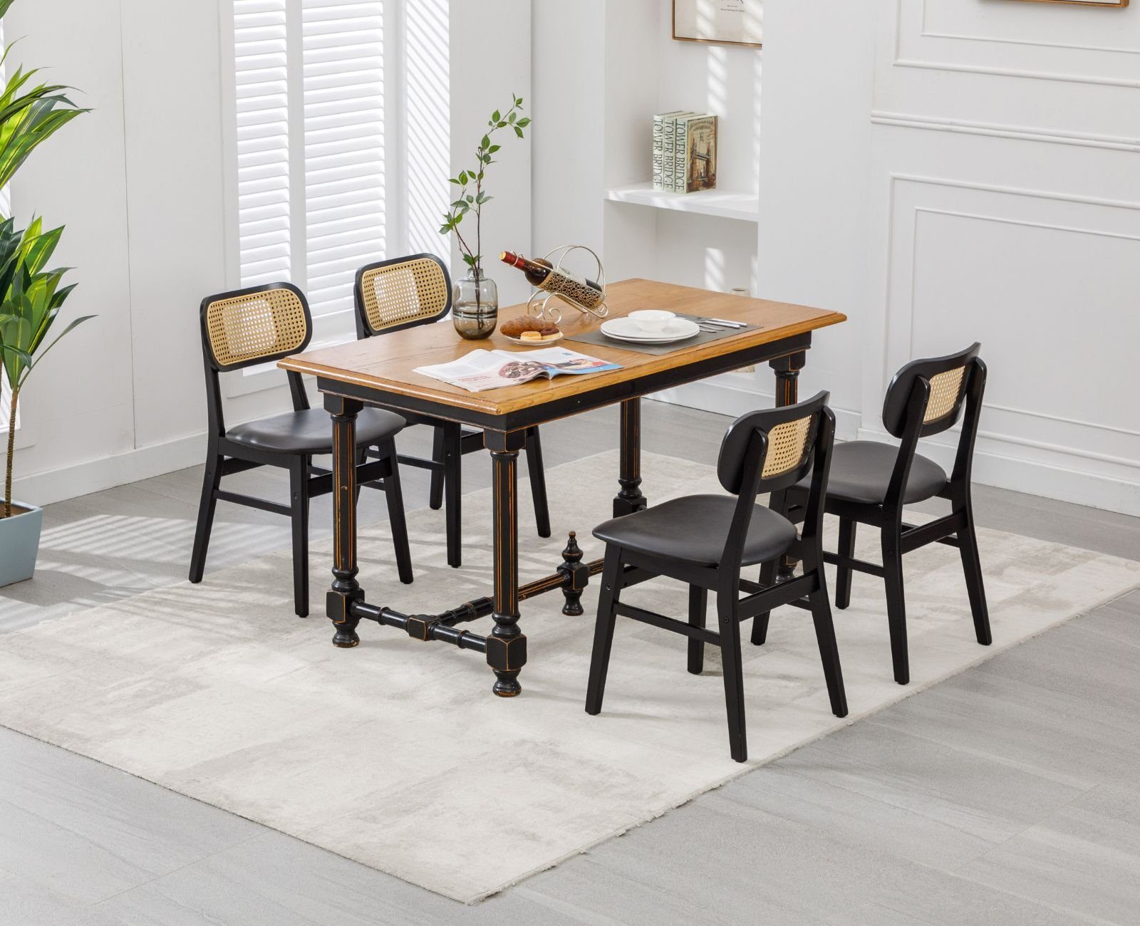 WAHSON OFFICE CHAIRS Esszimmerstuhl Rattansessel 2/4er Set, Küchenstuhl günstig online kaufen