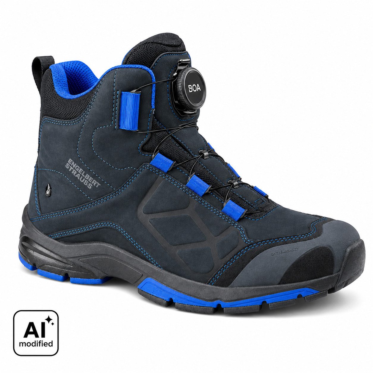 Engelbert Strauss Stiefel knöchelhoch Tethys mid graphit/enzianblau Berufsstiefel Schnürstiefel wasserdicht