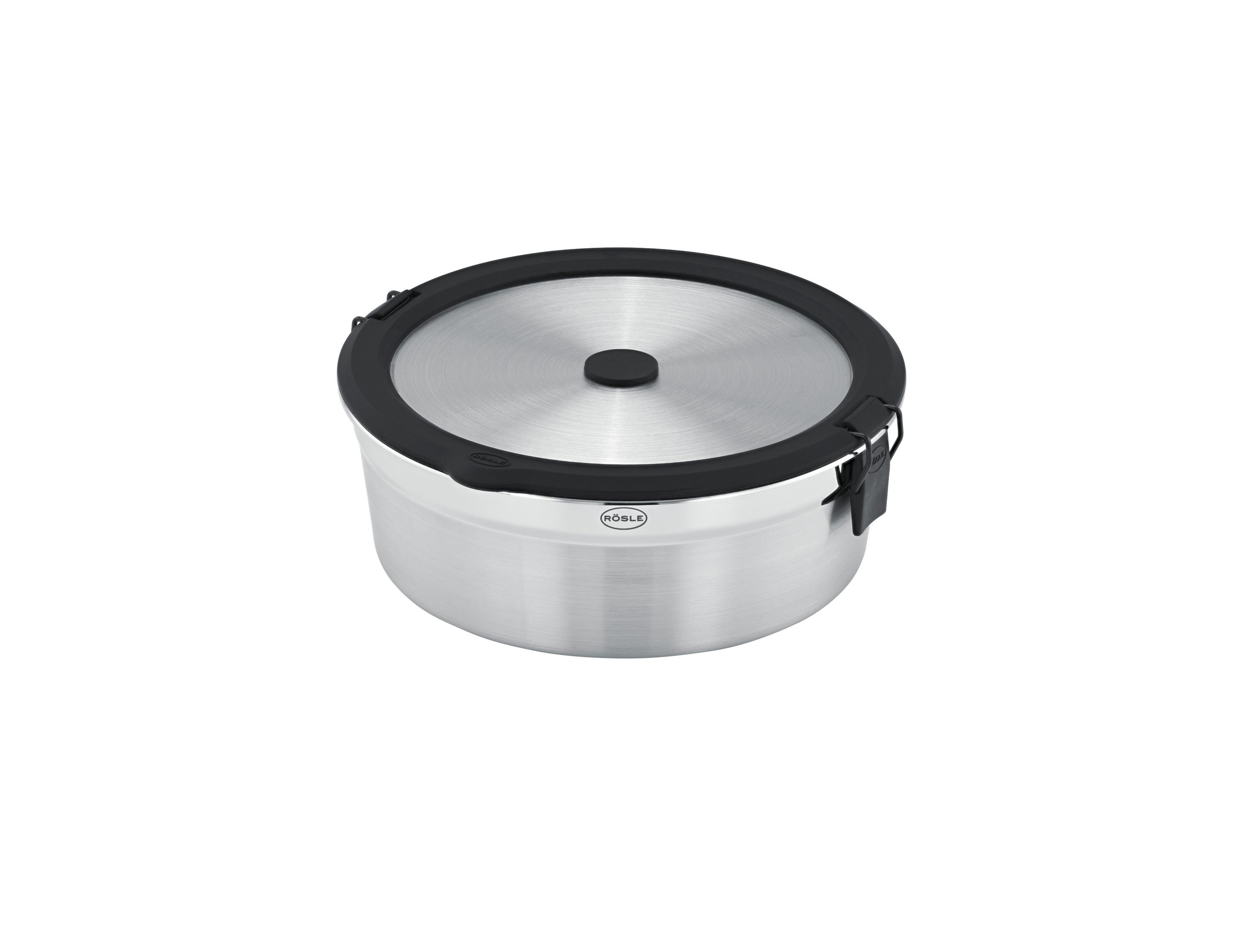 RÖSLE Deckel Edelstahldeckel FLEXX 2GO 0,8 L rund mit Clips, Deckel für 0,8 L Dose FLEXX 2GO