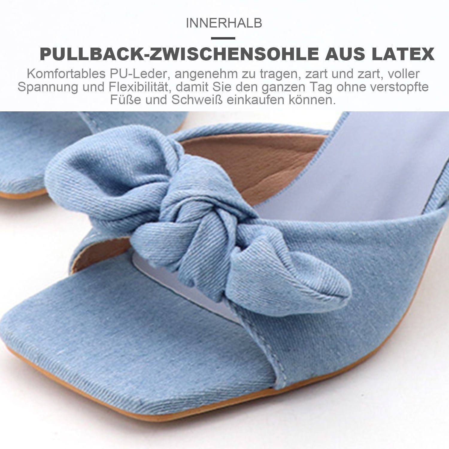 Abendschuhe Blau Hausschuhe Slippers Damen Daisred Sandalen High-Heel-Sandalette