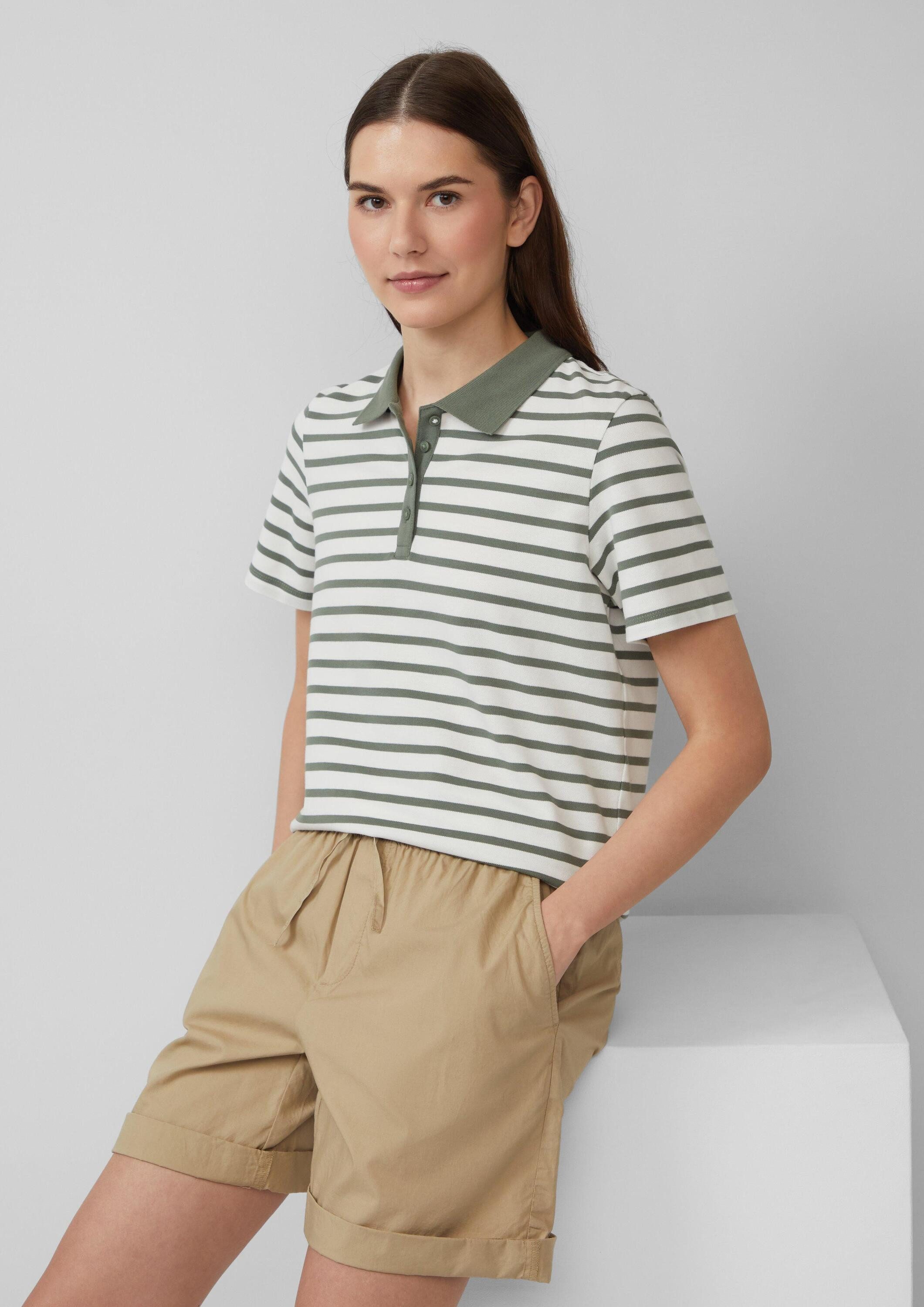 s.Oliver Kurzarmshirt Polo-Shirt Verkürztes Poloshirt aus günstig online kaufen