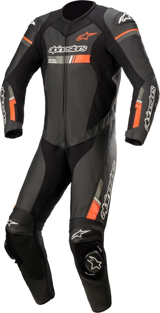 Lederkombi GP Motorrad Motorradkombi Alpinestars 1-Teiler Black/Red Force Chaser