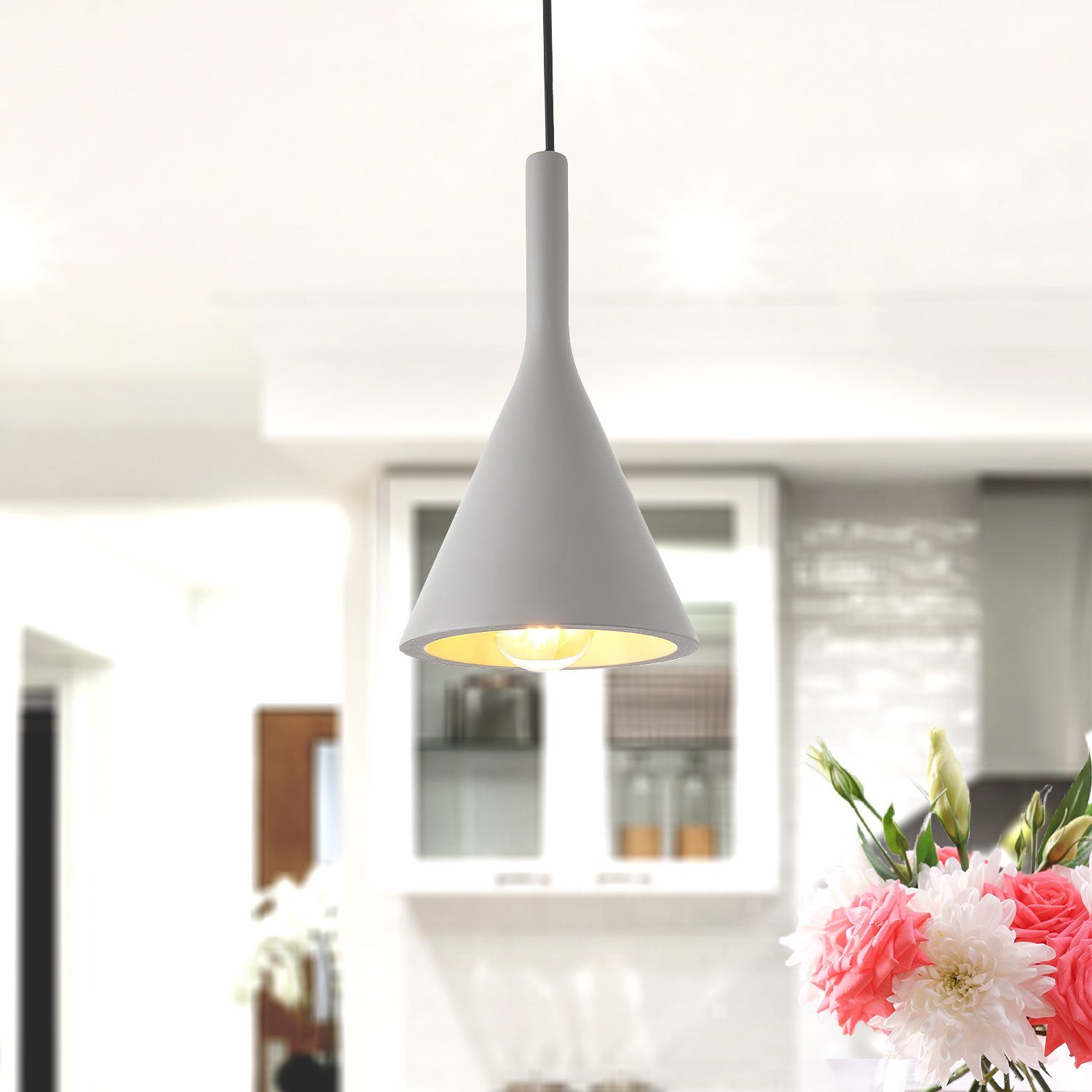 Paco Home Pendelleuchte Für Lampe E27, ohne Esszimmer Wohnzimmer Leuchtmittel, CLOUCH, Küche, LED, Höhenverstellbar