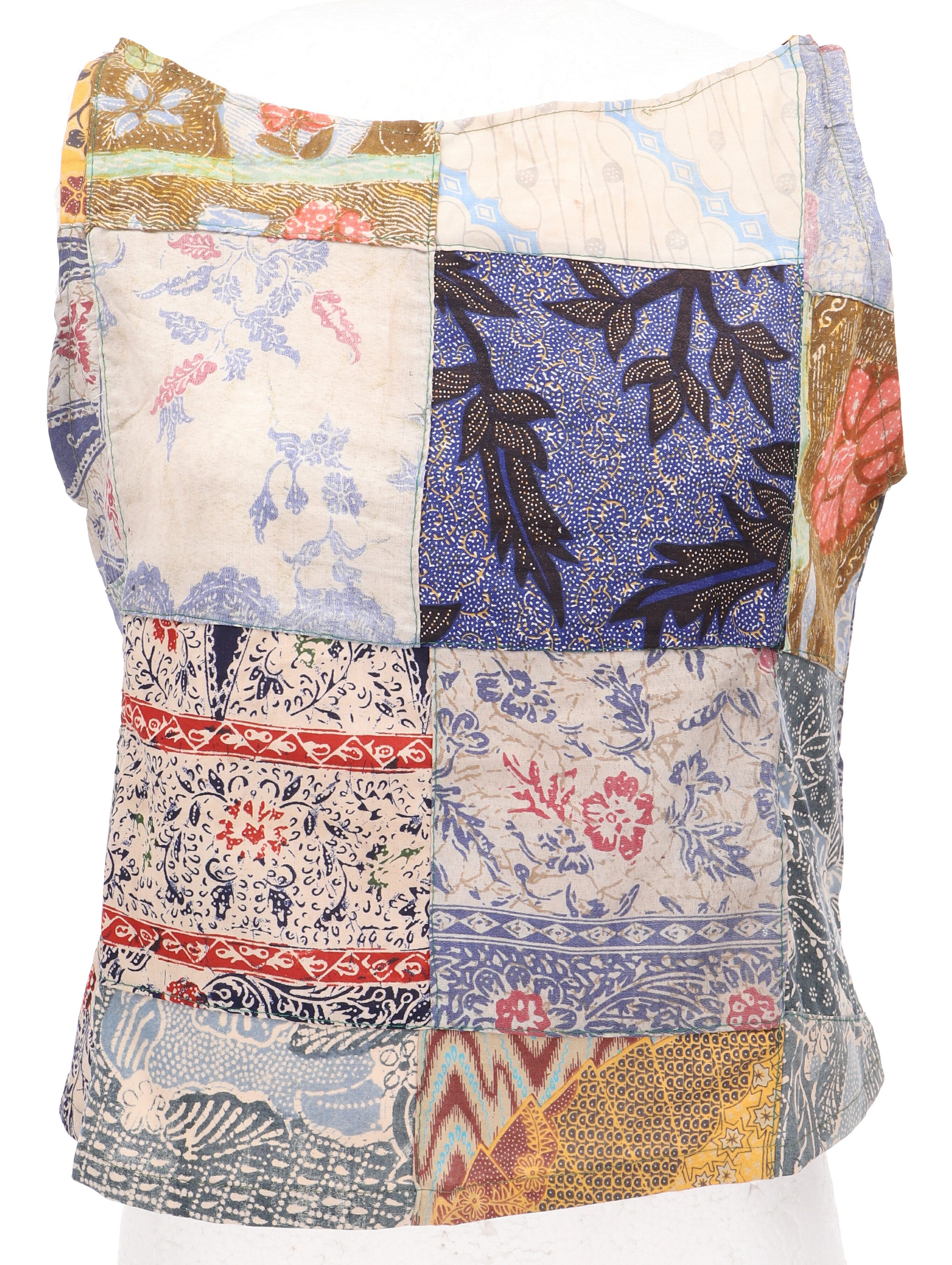 Guru-Shop T-Shirt Boho Patchwork Sommertop, upcycling Damentop,.. Ethno Style, alternative Bekleidung