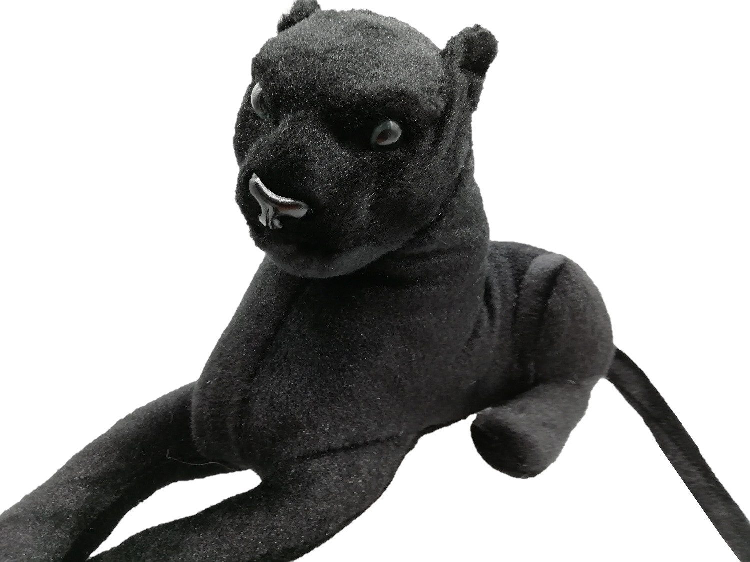 Geschenkestadl Kuscheltier Schwarzer Panther – Elegantes Kuscheltier im Wildlife-Stil (Plüschtier), Wildlife-Design Formstabiler Kopf weicher Körper schwarze Felloptik