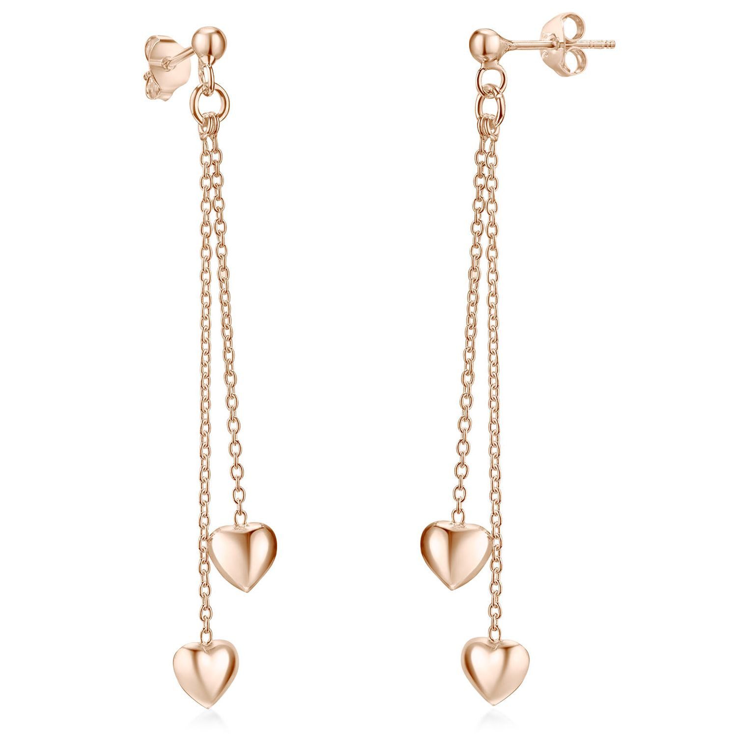 Materia Paar Ohrhänger Herzen Rosegold Pendel günstig online kaufen