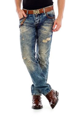 Cipo & Baxx Bequeme Jeans in coolem Used-Look in Straight Fit