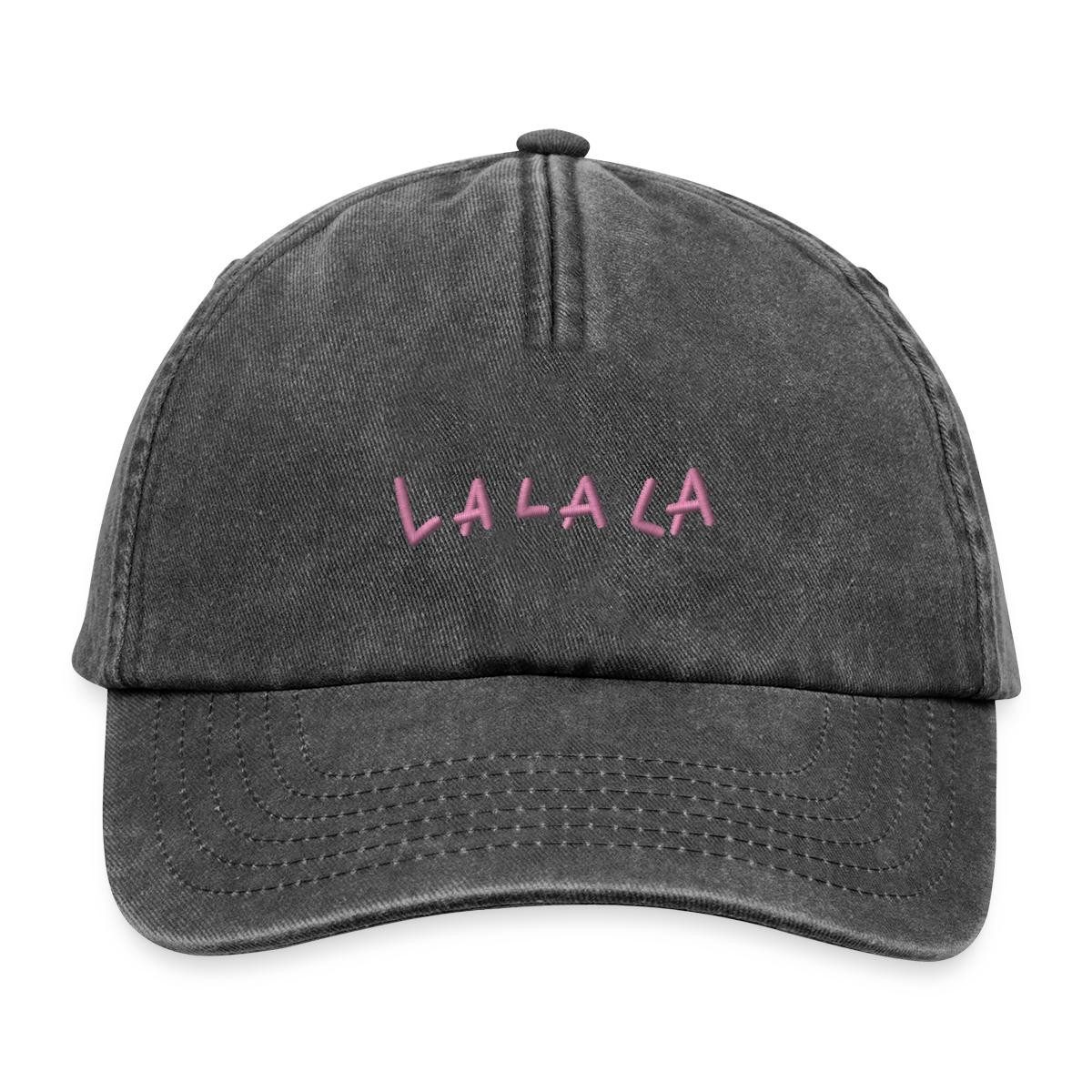 Spreadshirt Baseball Cap Stickmotiv La La La Freude Motiv Vintage Cap (1-St)