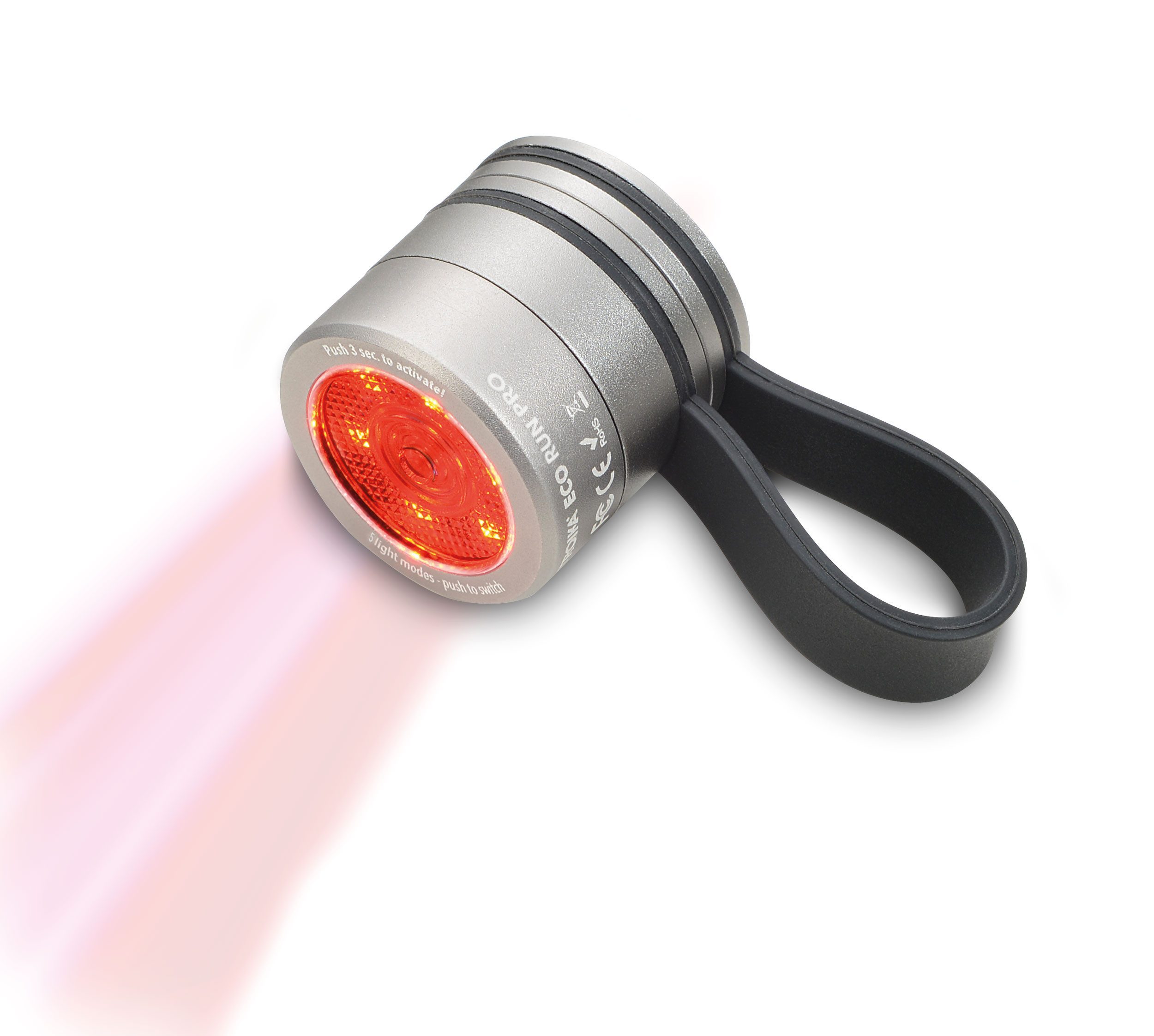 TROIKA Taschenlampe ECO RUN Sportlicht für Joggen, mit Magnet, USB-C wiederaufladbar, 3 Leuchtmodi, 100-mAh-Akku, Magnetverschluss, 32 g