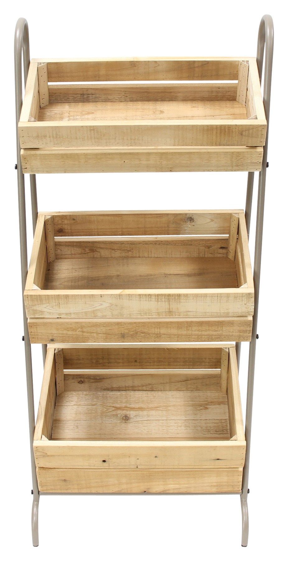 Dekoleidenschaft Standregal Kistenregal "Rustikal" mit 3 Kisten aus recycel günstig online kaufen