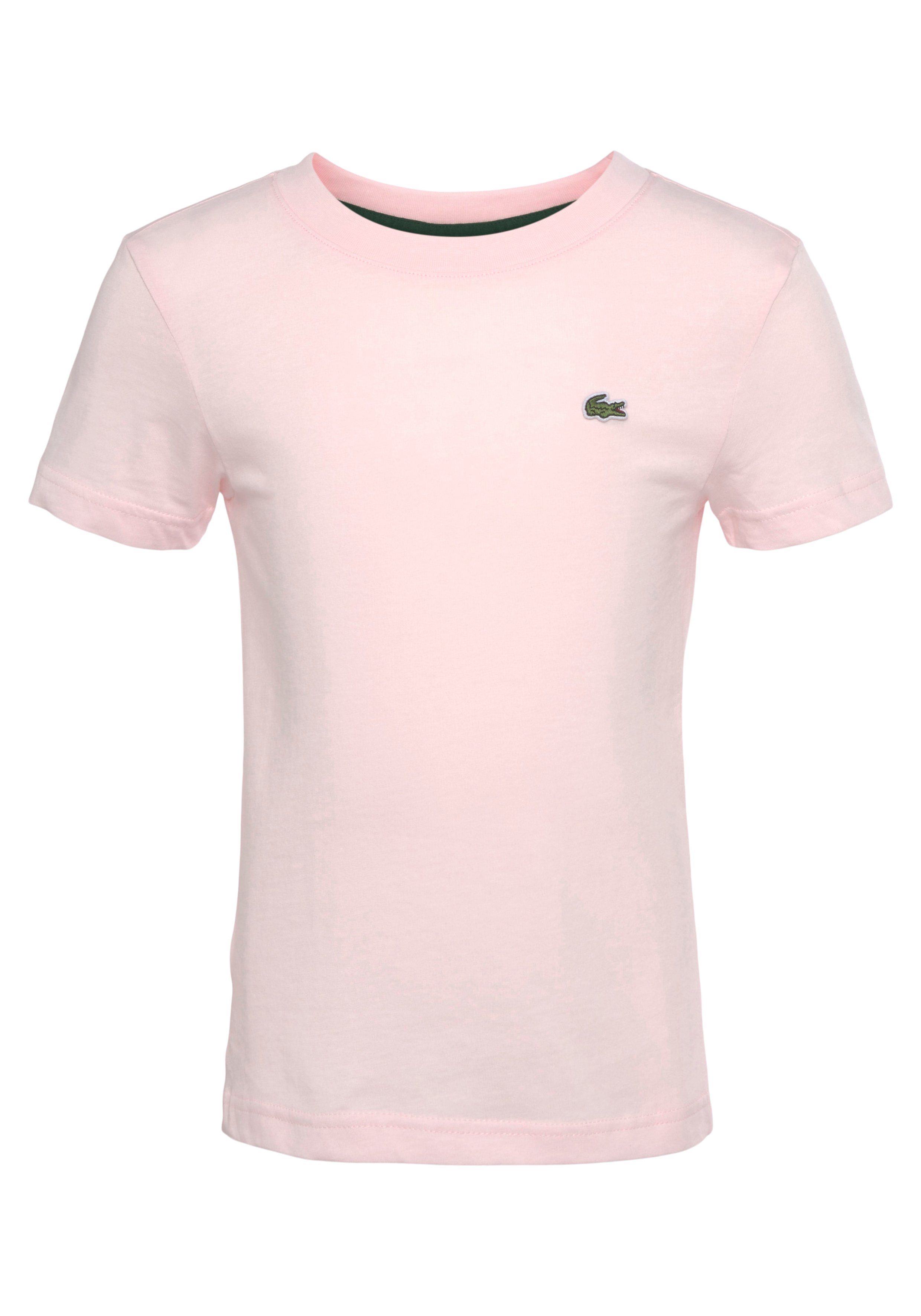 Lacoste T-Shirt mit Lacoste-Krokodil auf Brusthöhe FLAMINGO | T-Shirts