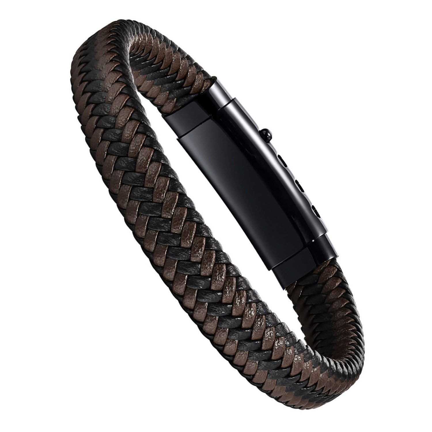 KARMA Lederarmband Armband Herren PU Leder schwarz Herrenarmband Männer Led günstig online kaufen