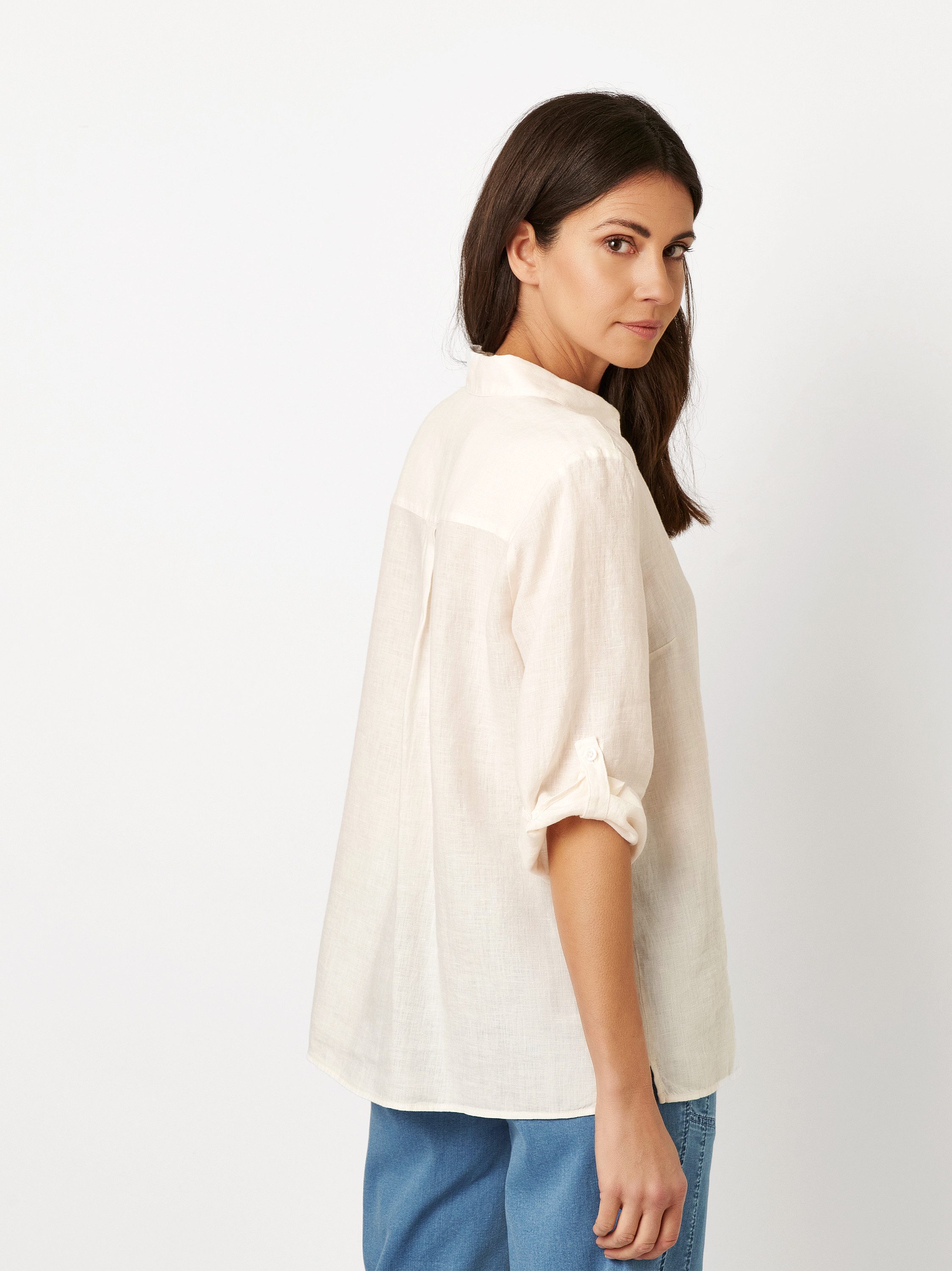 TONI Klassische Bluse Clay 3/4-Arm aus sommerlicher Leinenqualität