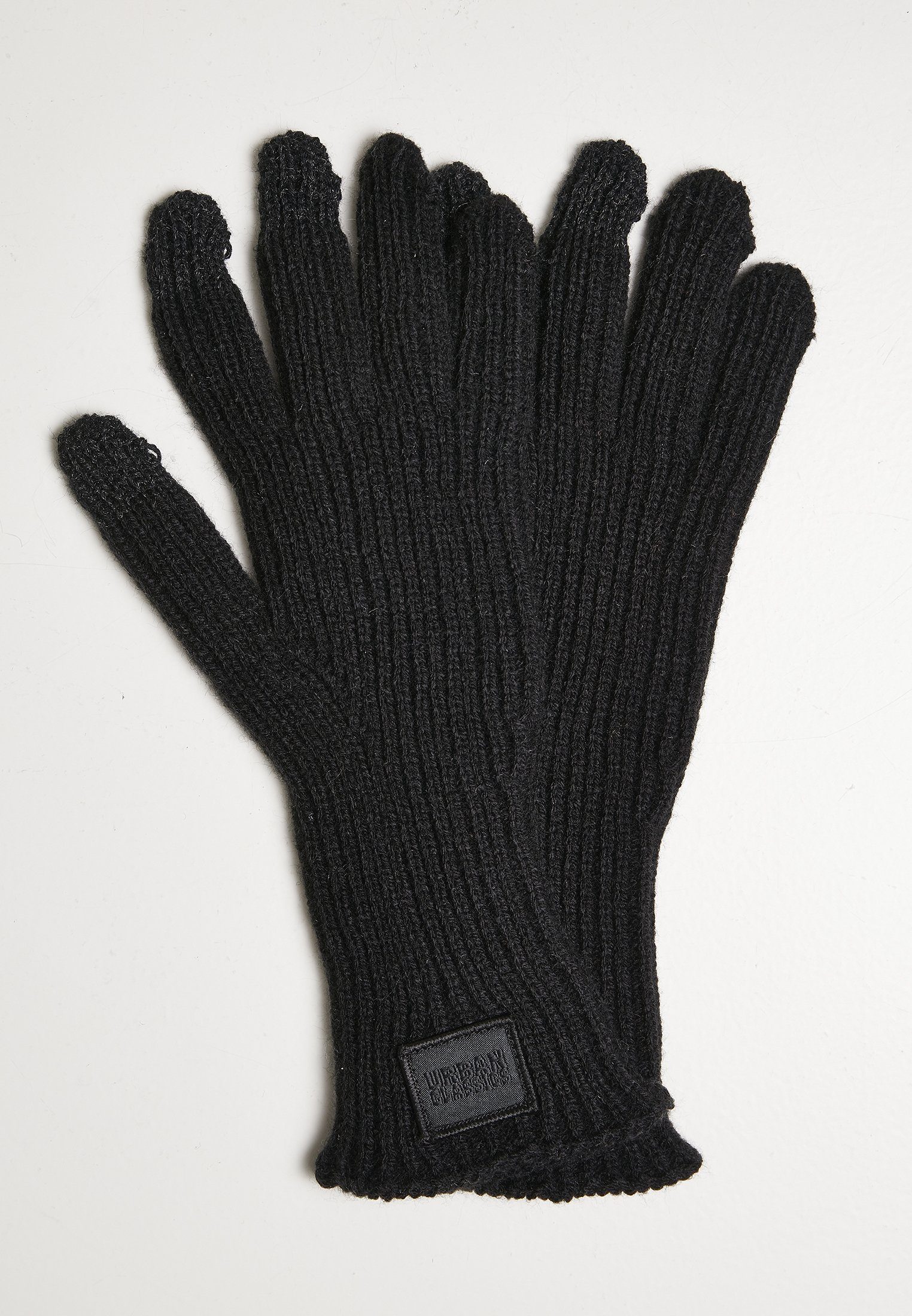 URBAN CLASSICS Baumwollhandschuhe Unisex Knitted Wool Mix Smart Gloves black | Handschuhe
