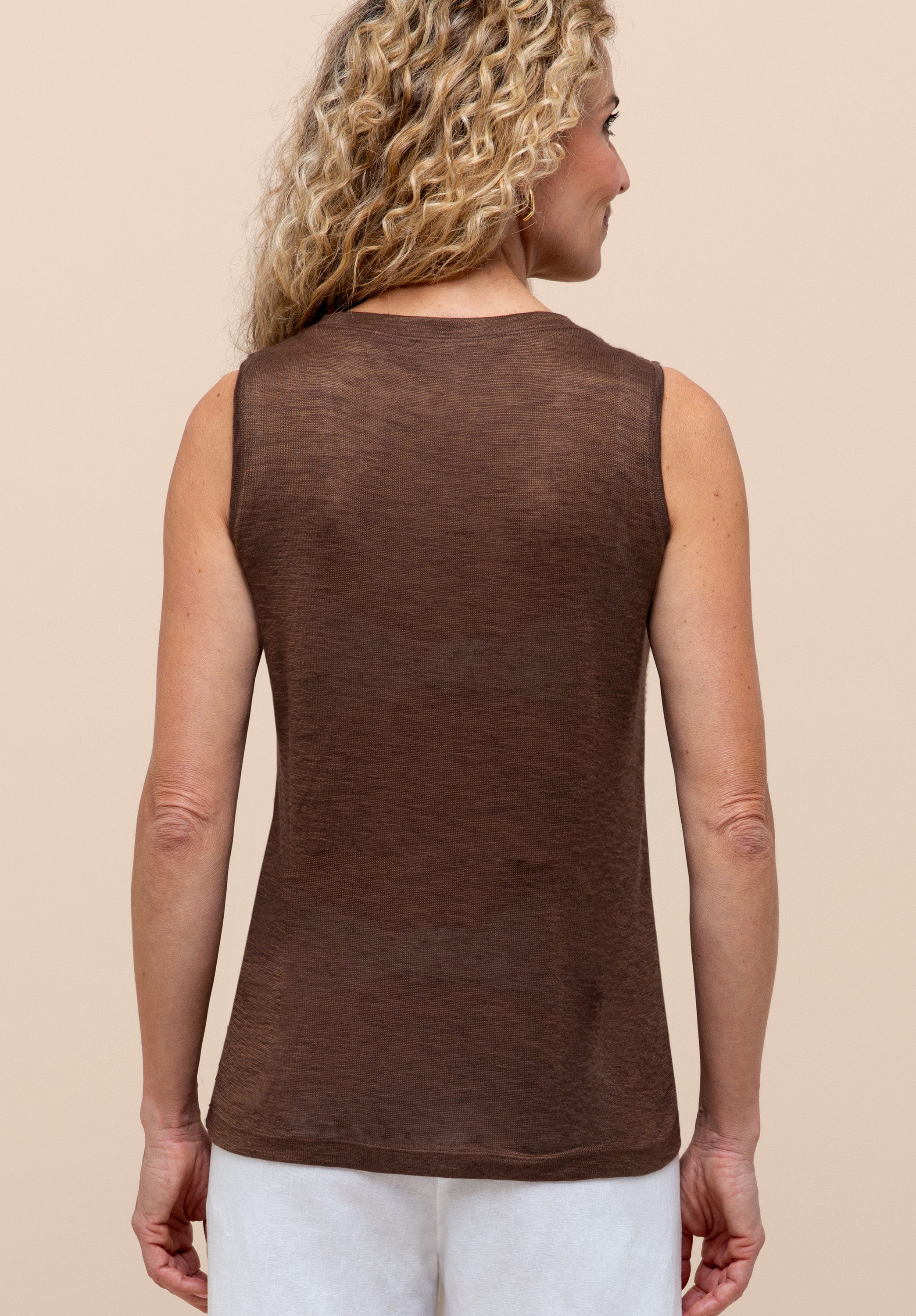 bianca Shirttop SELIS in meliertem Feinstrick