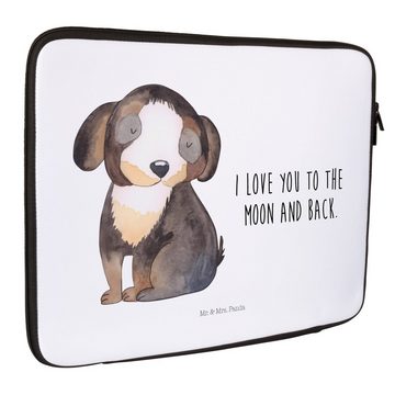 Mr. & Mrs. Panda Laptop-Hülle Hund entspannt - Weiß - Geschenk, Tasche, Hundespruch, Computertasche