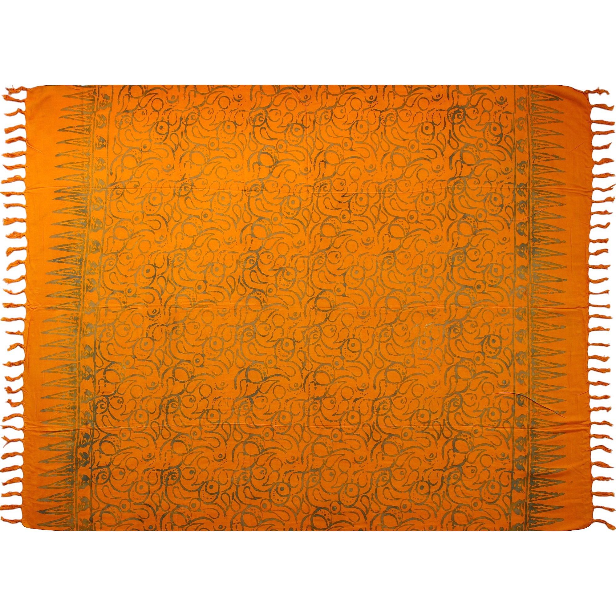 Wogeka Sarong blickdichter Sarong orange als Strandtuch Strandkleid Wickelrock