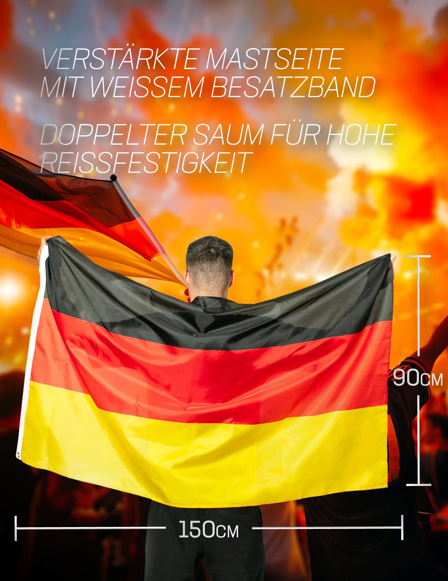 MUWO Flagge "Nations Together" Flaggen 90 x 150 cm, doppelter Saum an den Rändern für hohe Reißfestigkeit