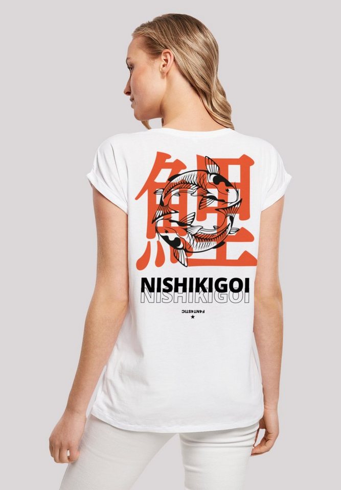 Grafik T-Shirt Das groß F4NT4STIC Print, Japan und 170 Model Nishikigoi ist M Größe Koi trägt cm