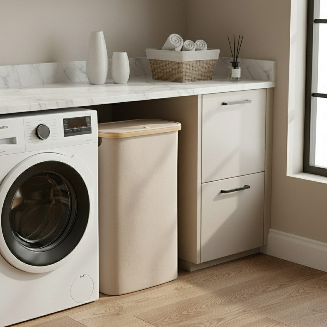 Bellamio Wäschekorb Tolt mit herausnehmbarem Wäschesack (Beige, 65 L), mit günstig online kaufen