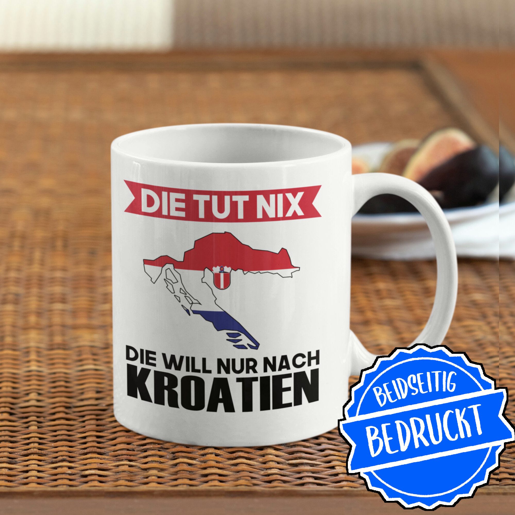Printmacher Tasse Kroatien Tasse, die tut ni die will nur nach Kroatien, Geschenk, Kermamik