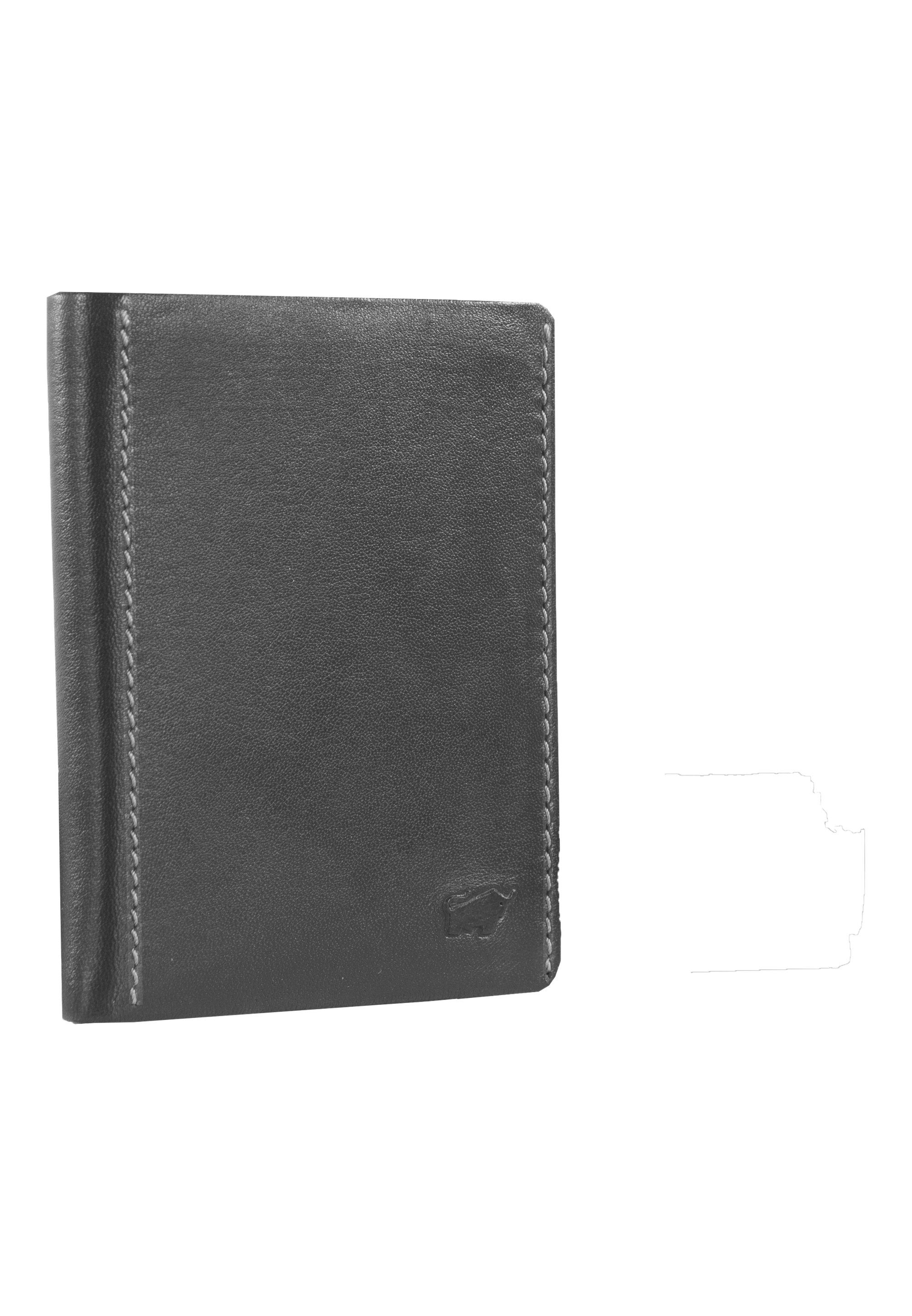 Büffel Brieftasche HENRY, Braun im schwarz Hochkantformat