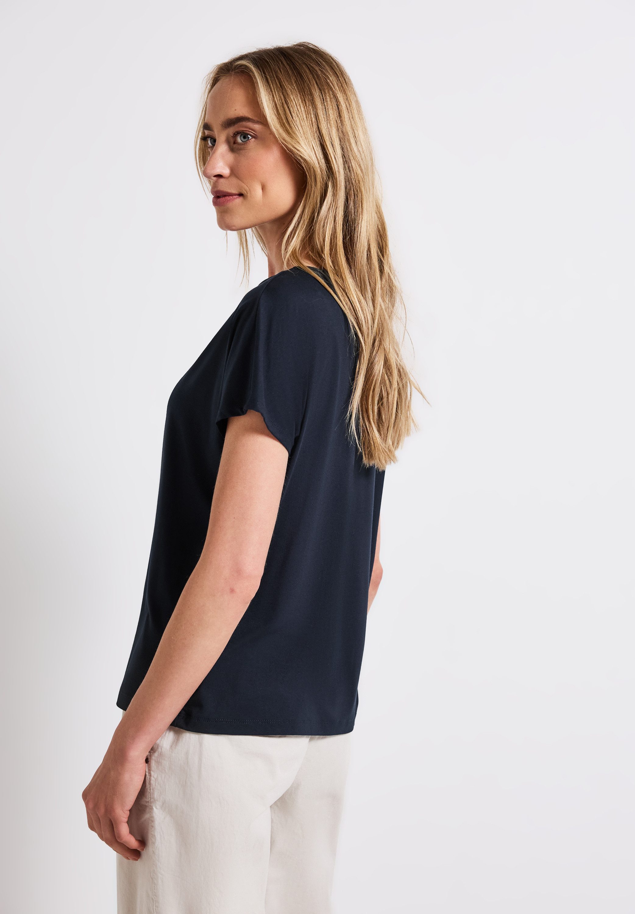 STREET ONE T-Shirt, mit Materialmix günstig online kaufen