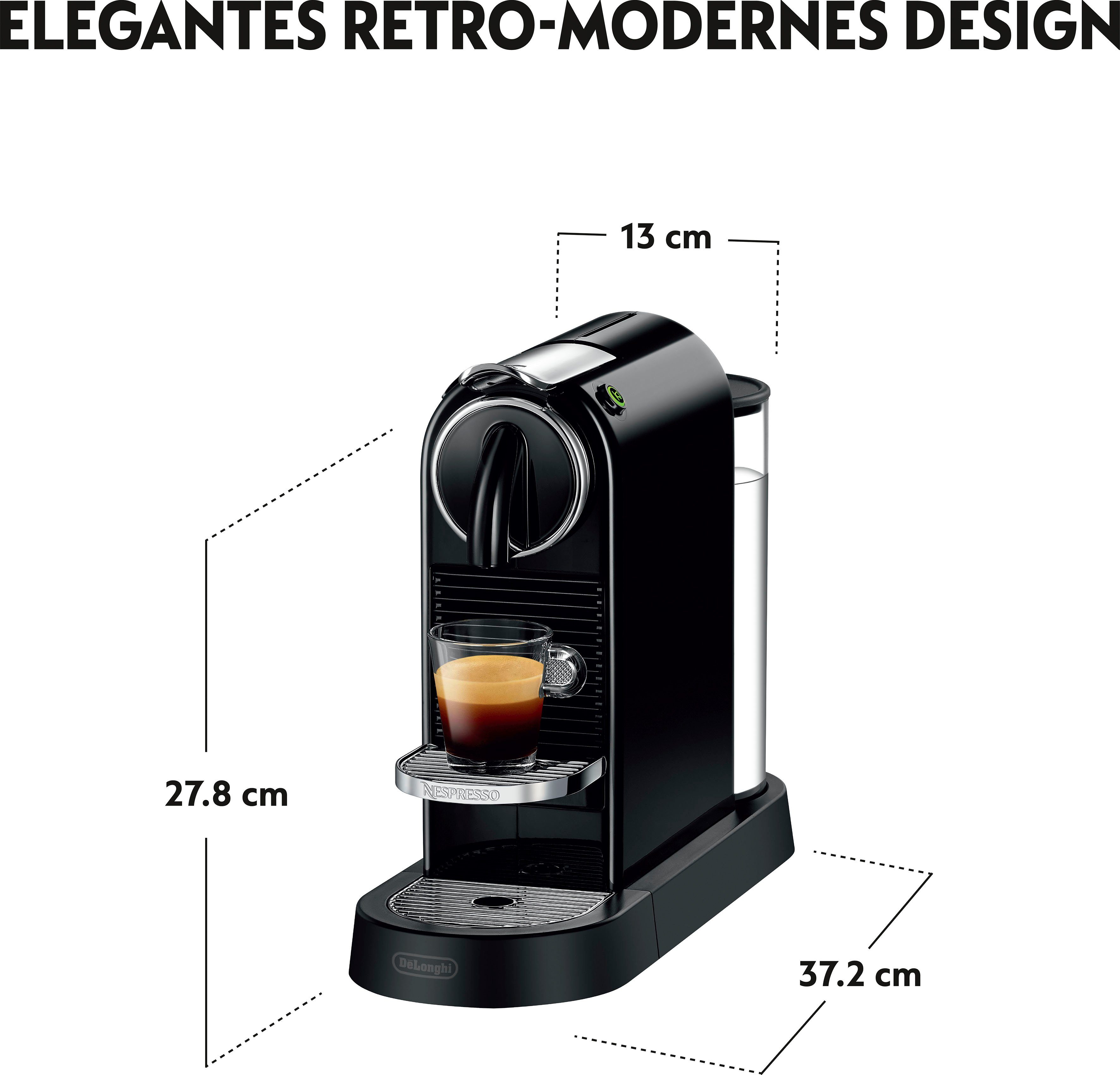 Black, Kapseln 167.B mit inkl. DeLonghi, von EN 7 Nespresso Kapselmaschine Willkommenspaket CITIZ