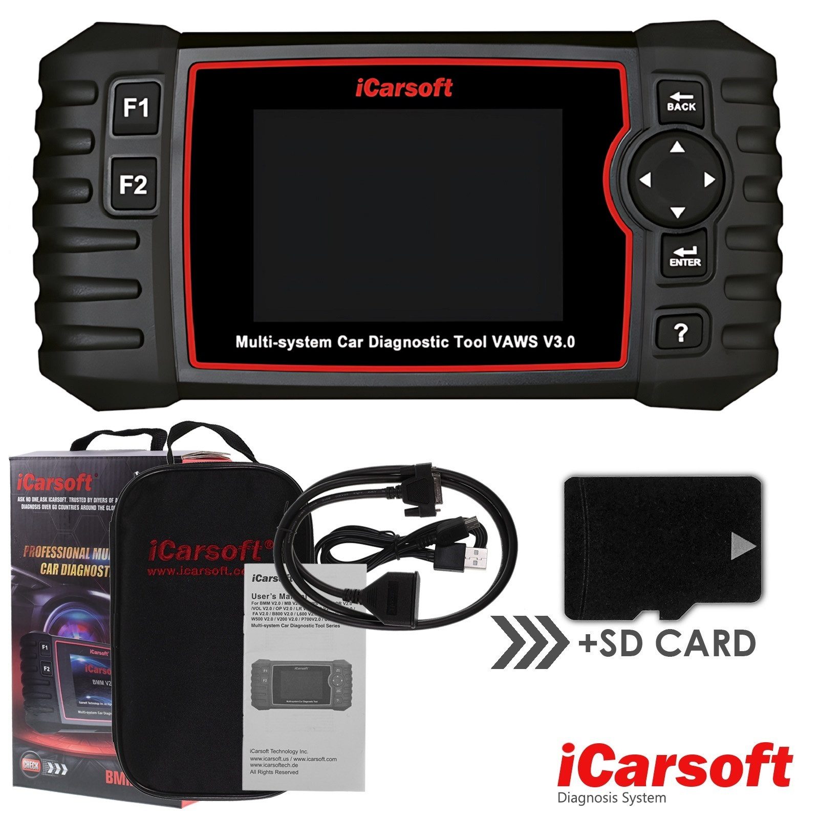 iCarsoft OBD2-Diagnosegerät VAWS V3.0 für VW Audi Seat Skoda OBD Scanner inkl. Updates