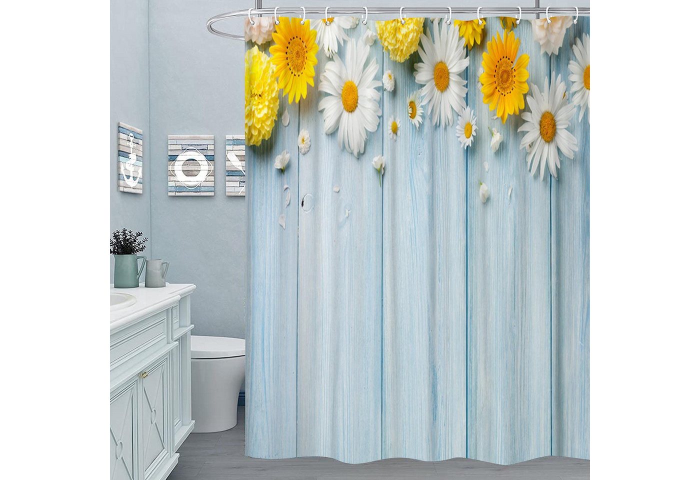 M&W DAS DESIGN Duschvorhang Shower curtains Anti schimmel Waschbar 180x200cm