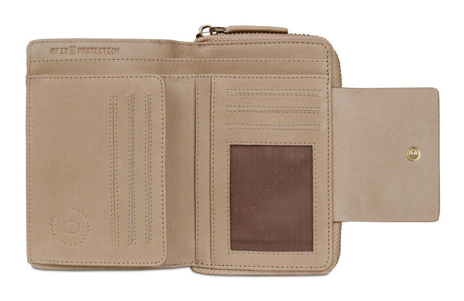 bugatti Geldbörse Ladies Zip Wallet, aus echtem Rindsleder mit RFID-Blocker Schutz