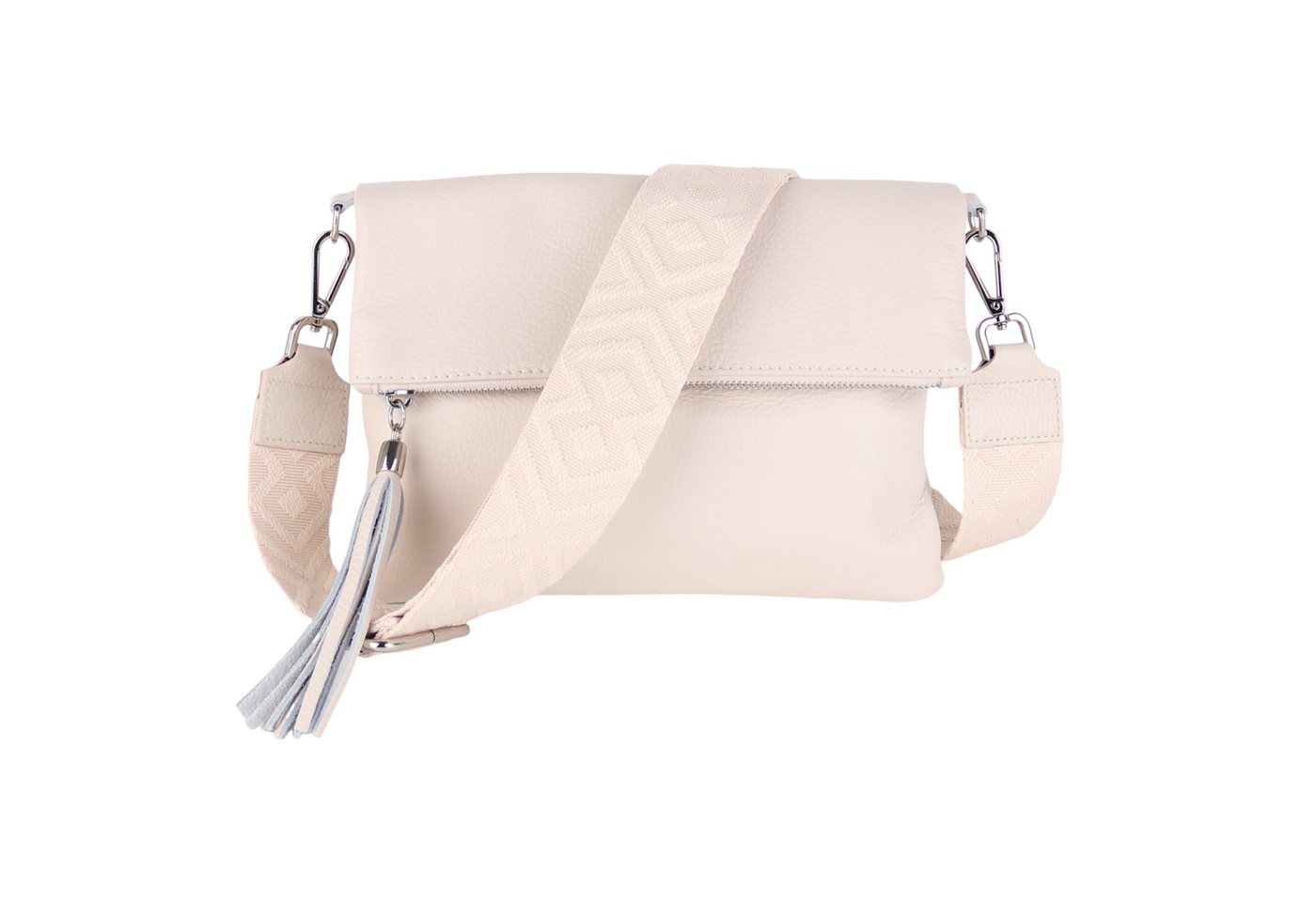 MIRROSI Umhängetasche Damen, Crossbody Bag, Echtleder Made in Italy (1 Tasche 2 Gurte oder Basic Version 1 Tasche 1 Gurt, verstellbaren Schulterriemen), 26x18x2cm (BXHXT)