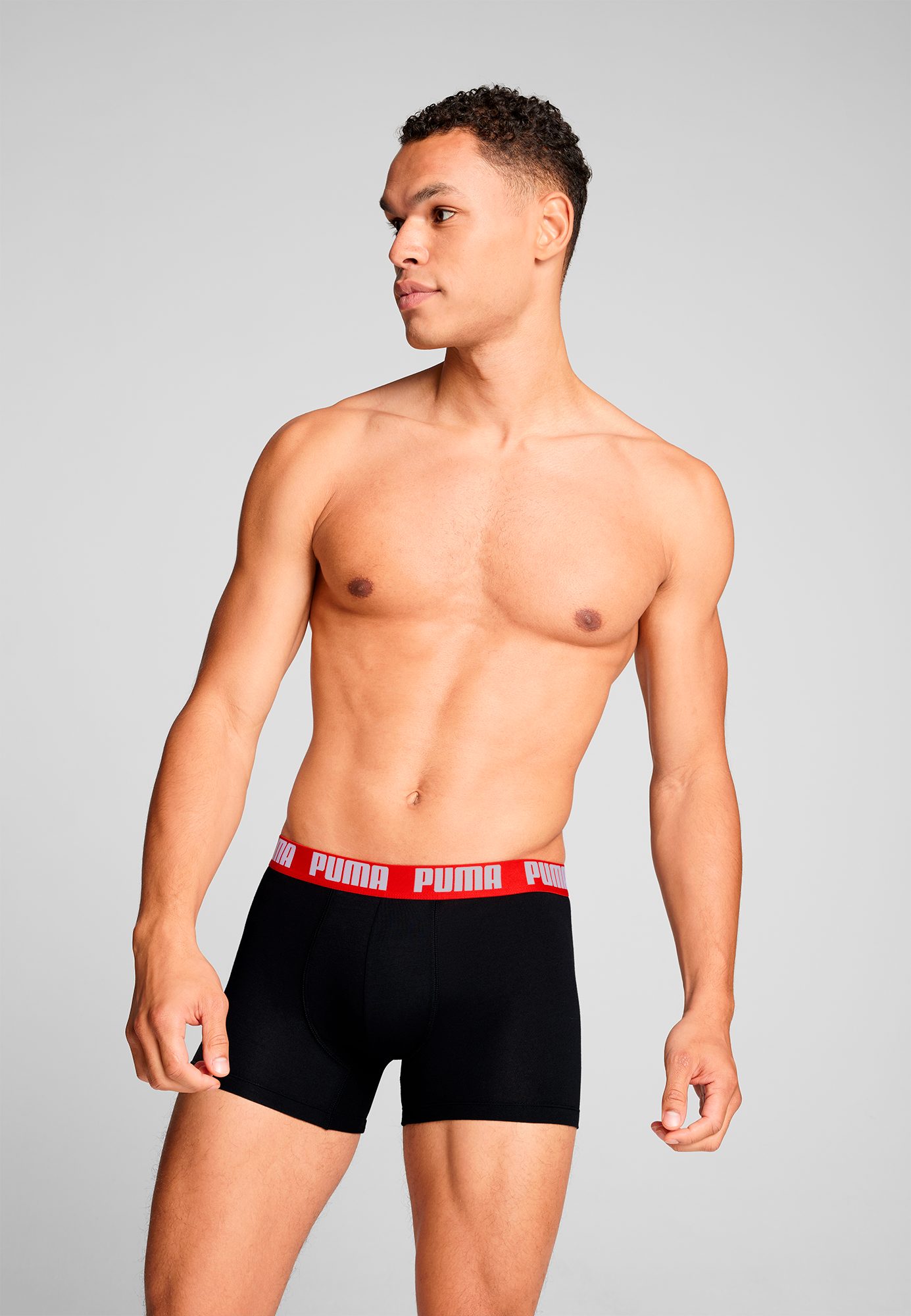 PUMA Boxershorts PUMA MEN EVERYDAY BASIC BOXERS 2P (Packung, 2er Pack) mit Puma Webbund
