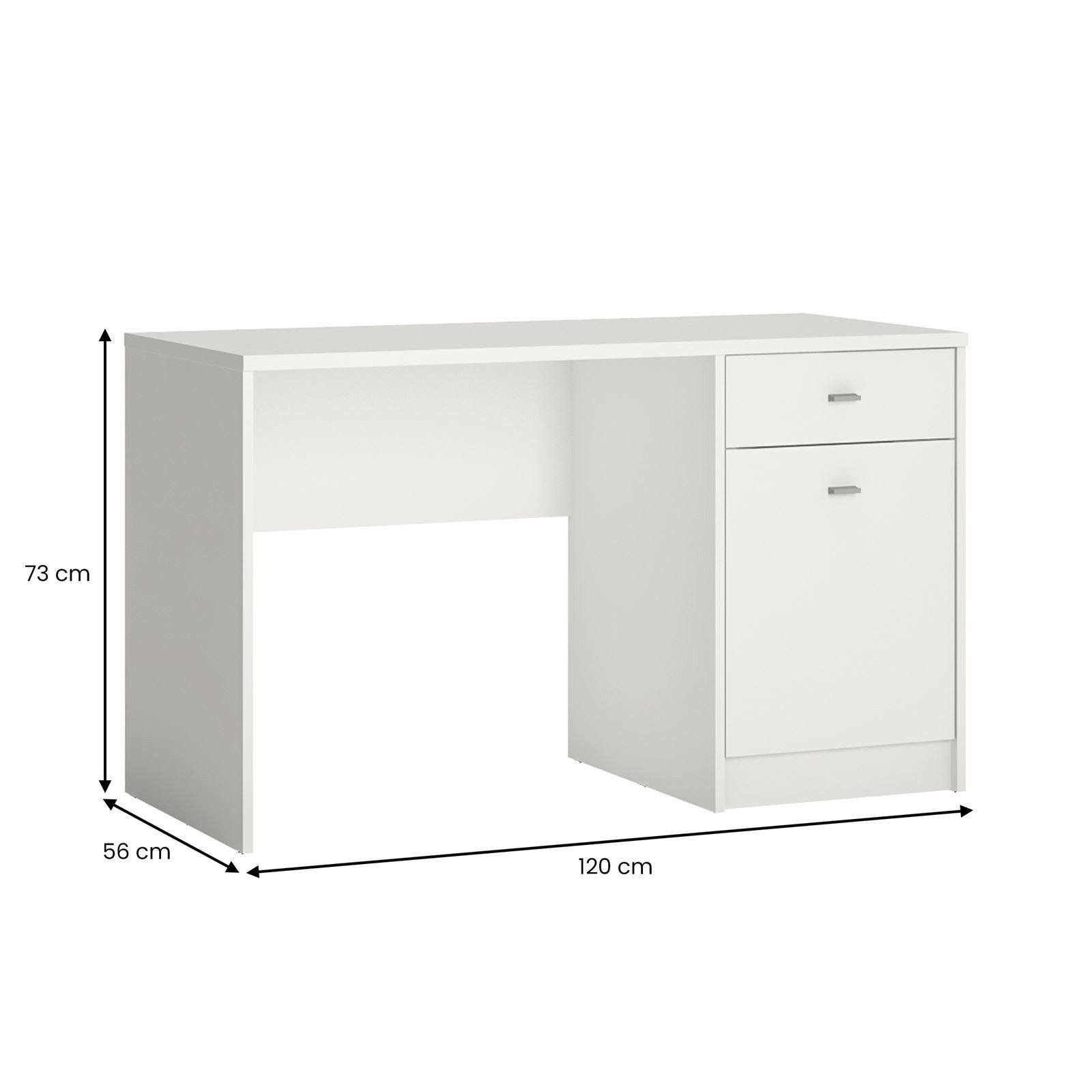 IDIMEX Schreibtisch SELINA, Schreibtisch mit Schubladen Home-Office-Tisch aus Holz weiß