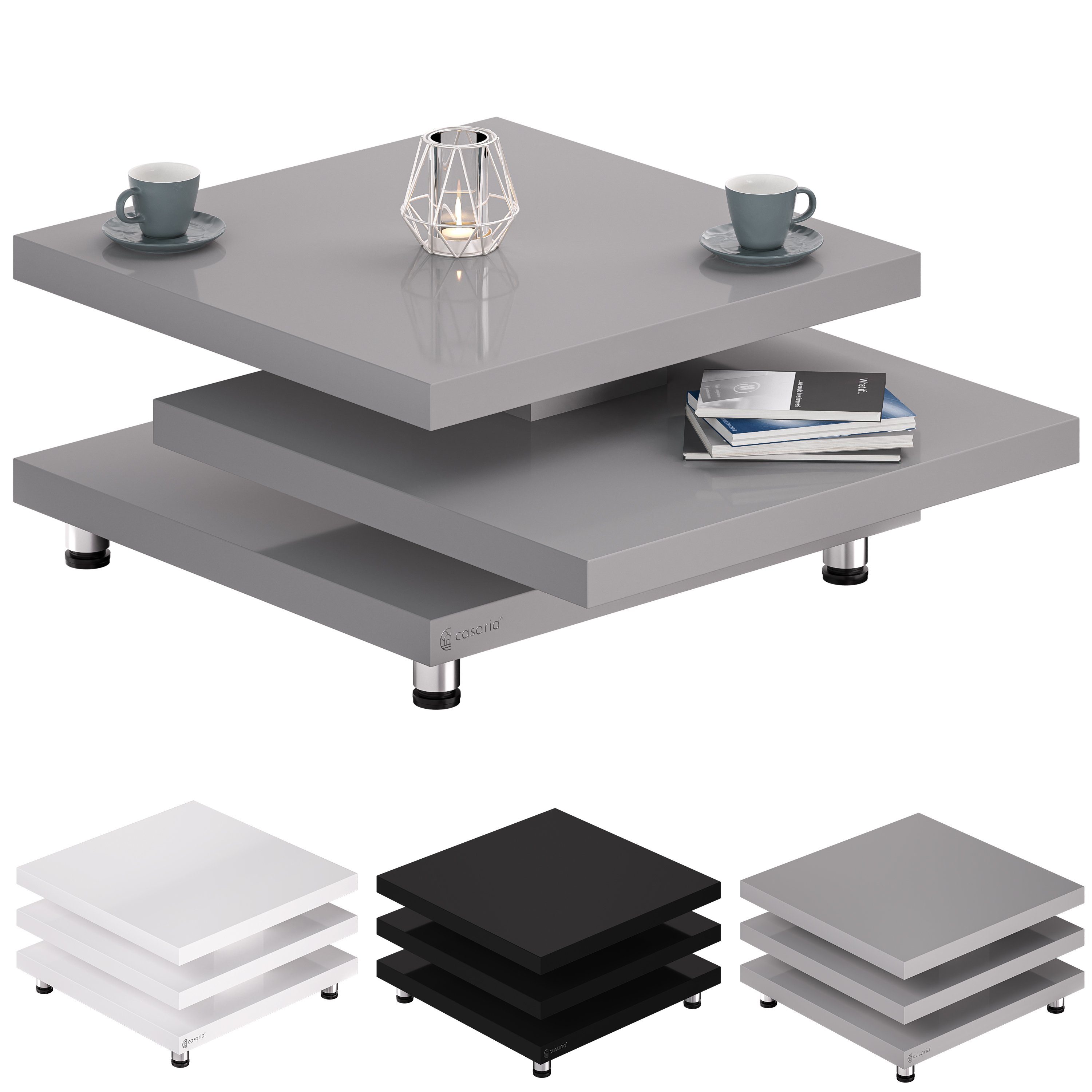 Casaria Couchtisch New York, Holz Grau günstig online kaufen